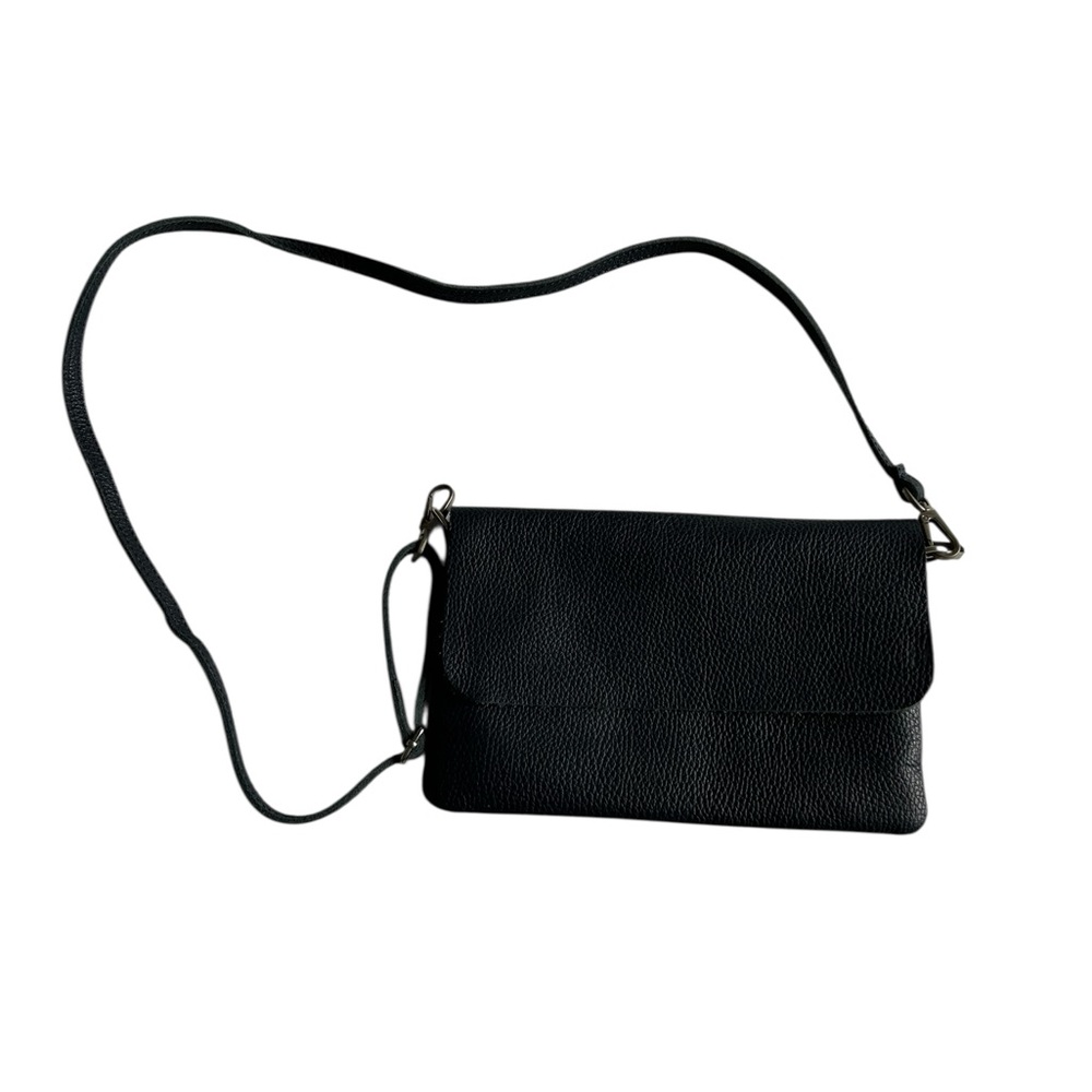 Marco Francioni Creazioni Chic Black Pebbled Leather Crossbody Bag